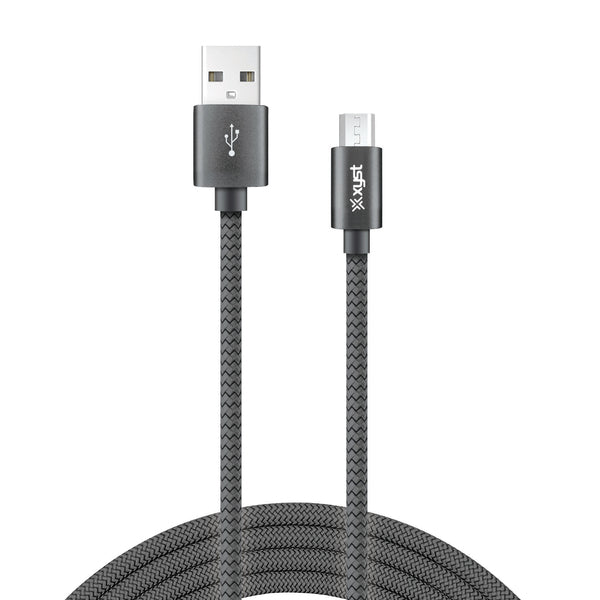 XYST XYS-M10204B Charge and Sync USB to Micro USB Braided Cable, 10 Ft. (Black)
