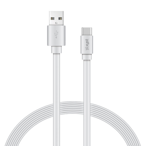 XYST XYS-TC4604F Charge and Sync USB to USB-C Flat Cable, 4 Ft. (White)