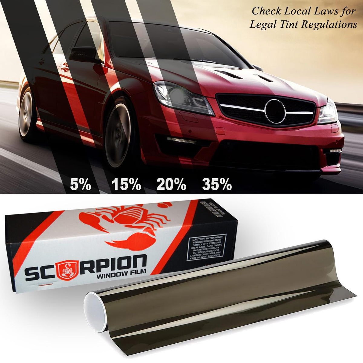 Scorpion Window Tint Carbon Dual-Ply 20% 24″ x 100′ roll CS20B24