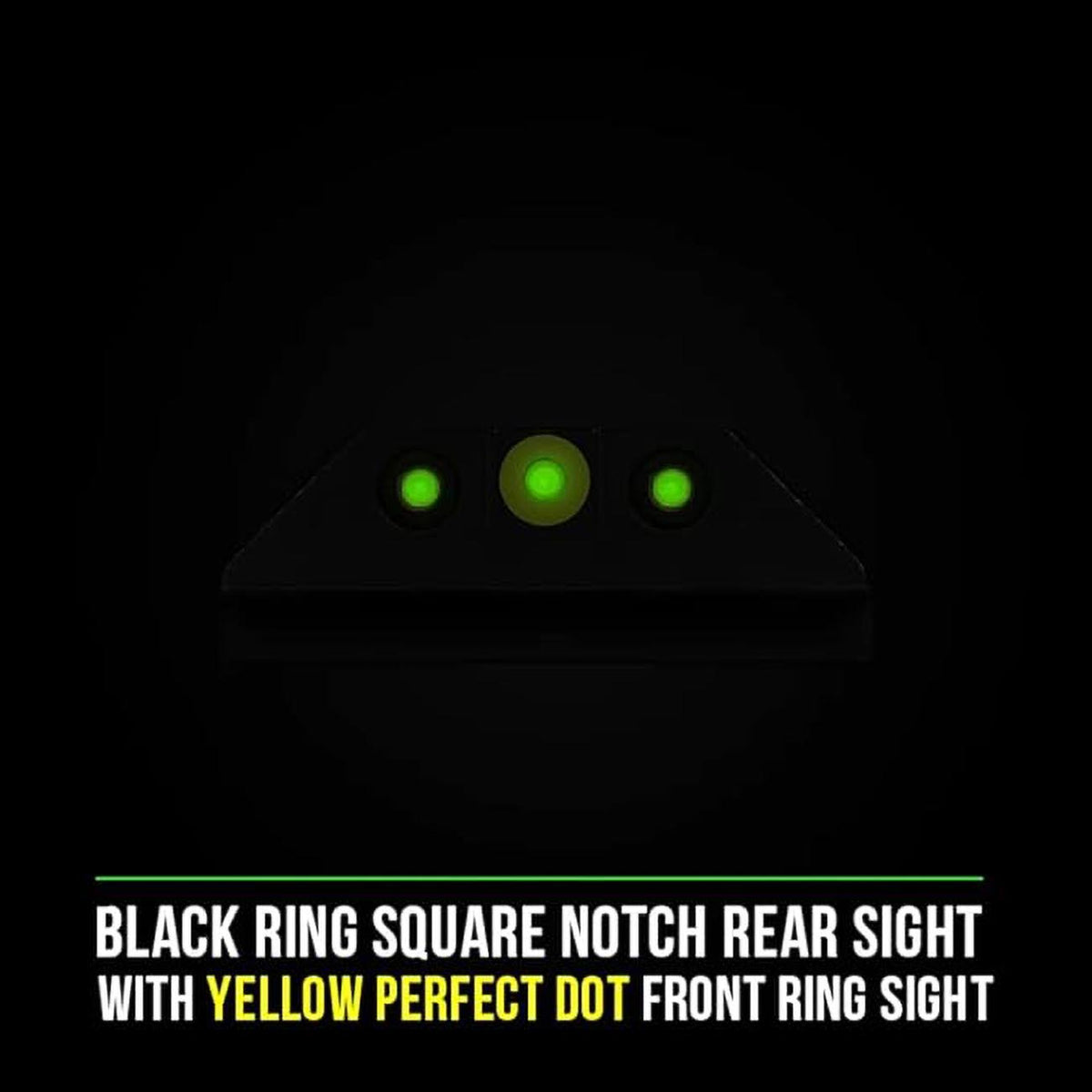 Night Fision Tritium Night Sight Glock 42/43/43X Yellow Front Ring/Square Black