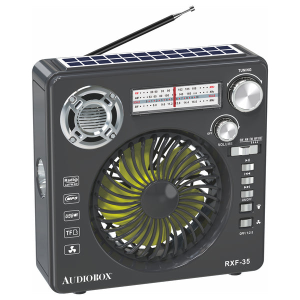 airbro RXF-35 RXF-35 Emergency Radio, BT Speaker, Fan, Flashlight, Solar Panel