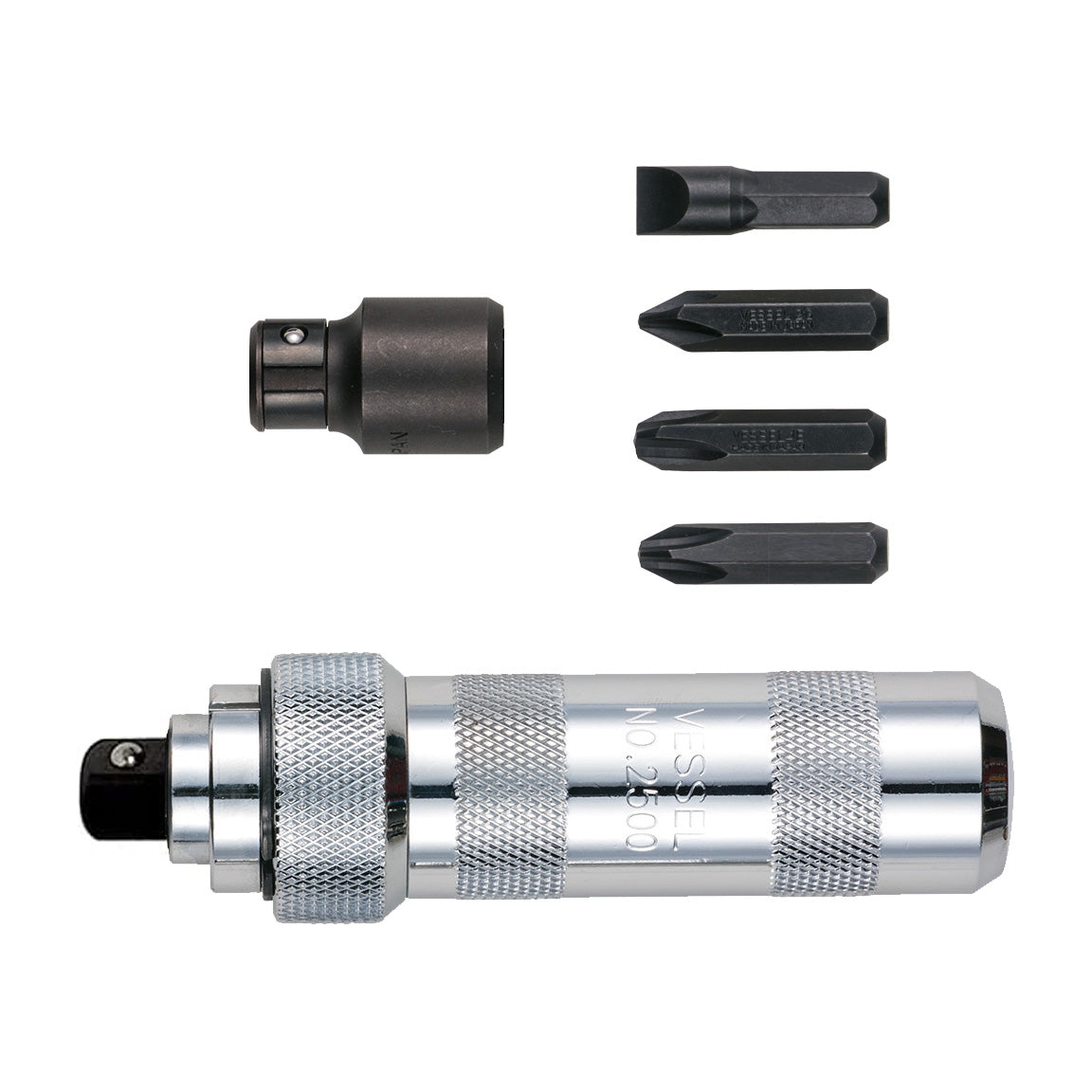 Vessel Manual Impact Driver 5/16″ Hex & 1/2″ SQ Drive Set (5 Piece Set) ID250001