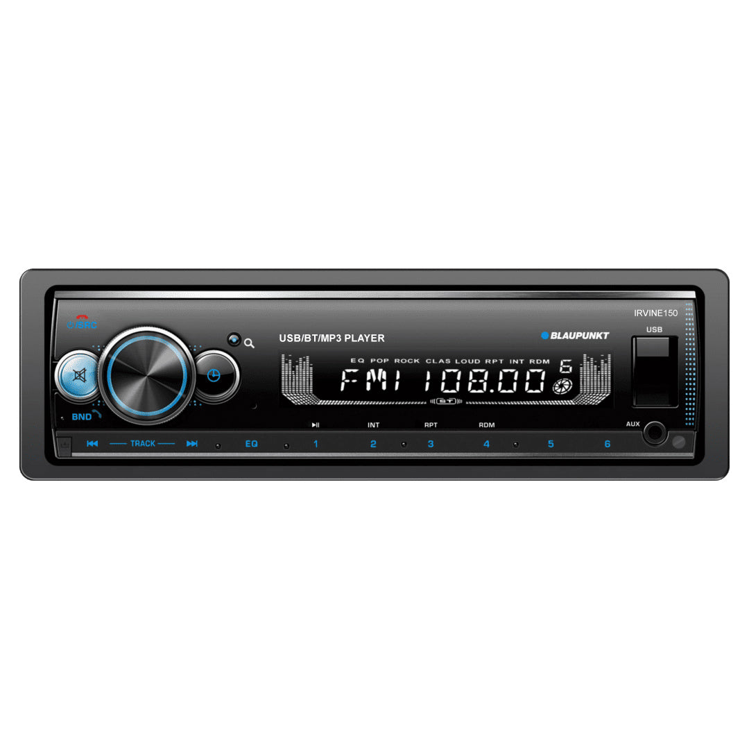 Blaupunkt IRVINE150 Detachable Mechless AM/FM Receiver w BT, USB, & Remote
