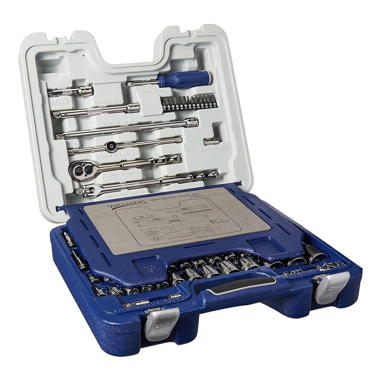 Williams 3/8" Drive SAE/Metric Deluxe Socket/Tool Set (79-Piece)