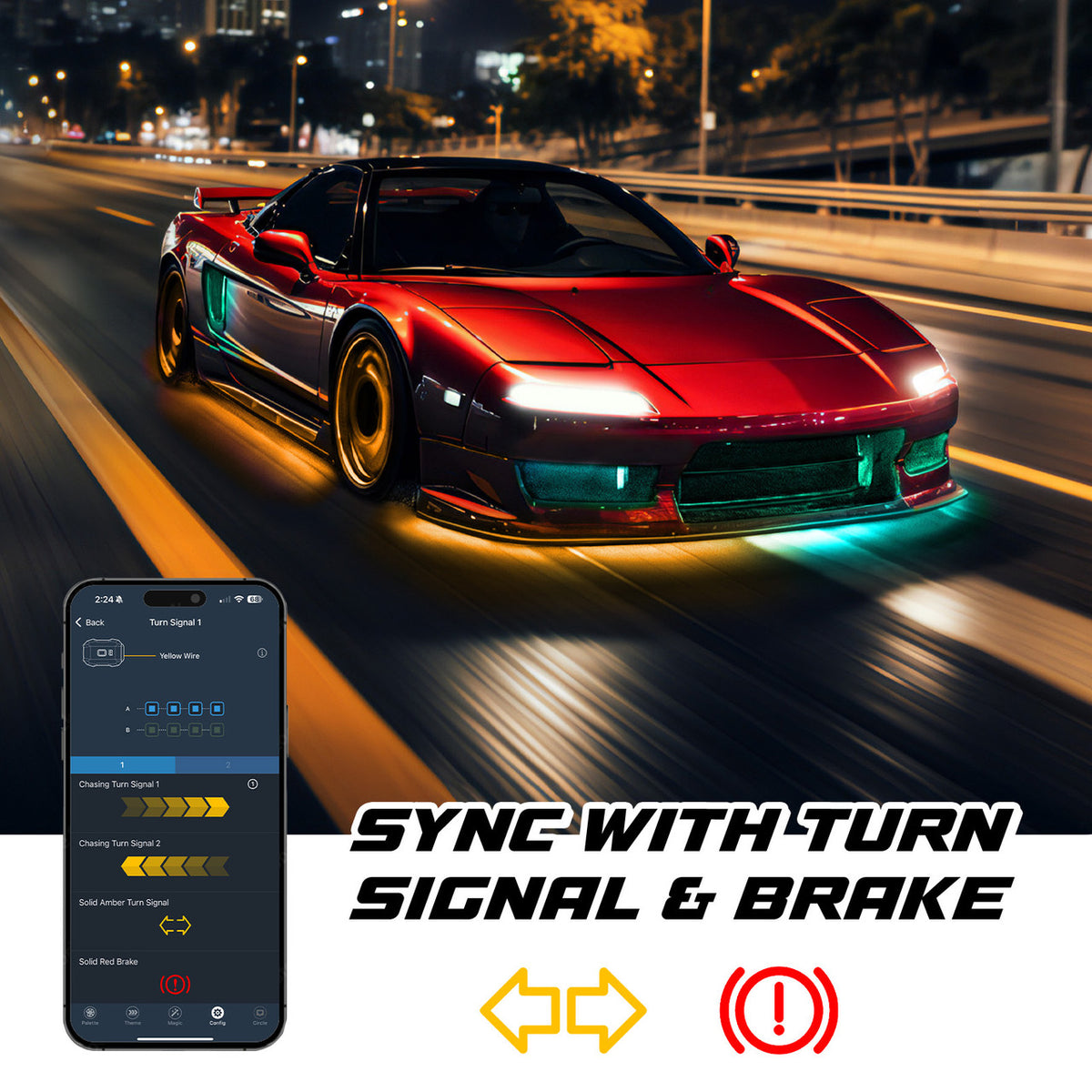 XKGlow XKmax RGB+W Addressable Car LED Underglow App Control Light Kit