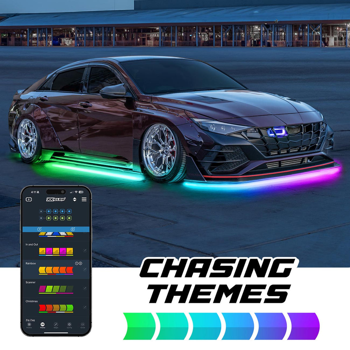 XKGlow XKmax RGBW Color Chasing LED App Control Rock Light Kit (4 Rock LEDs)