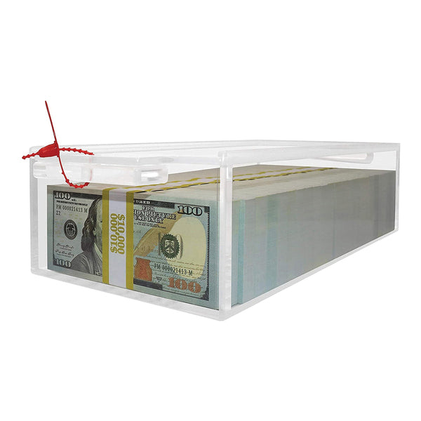 Nadex Coins NCC1-1126 Clear Acrylic Cash Box with Slipping Cover