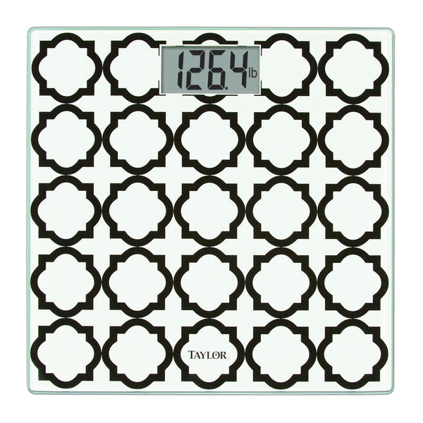 Taylor Precision Products 755841932BWL Digital Glass Bathroom Scale with Lattice