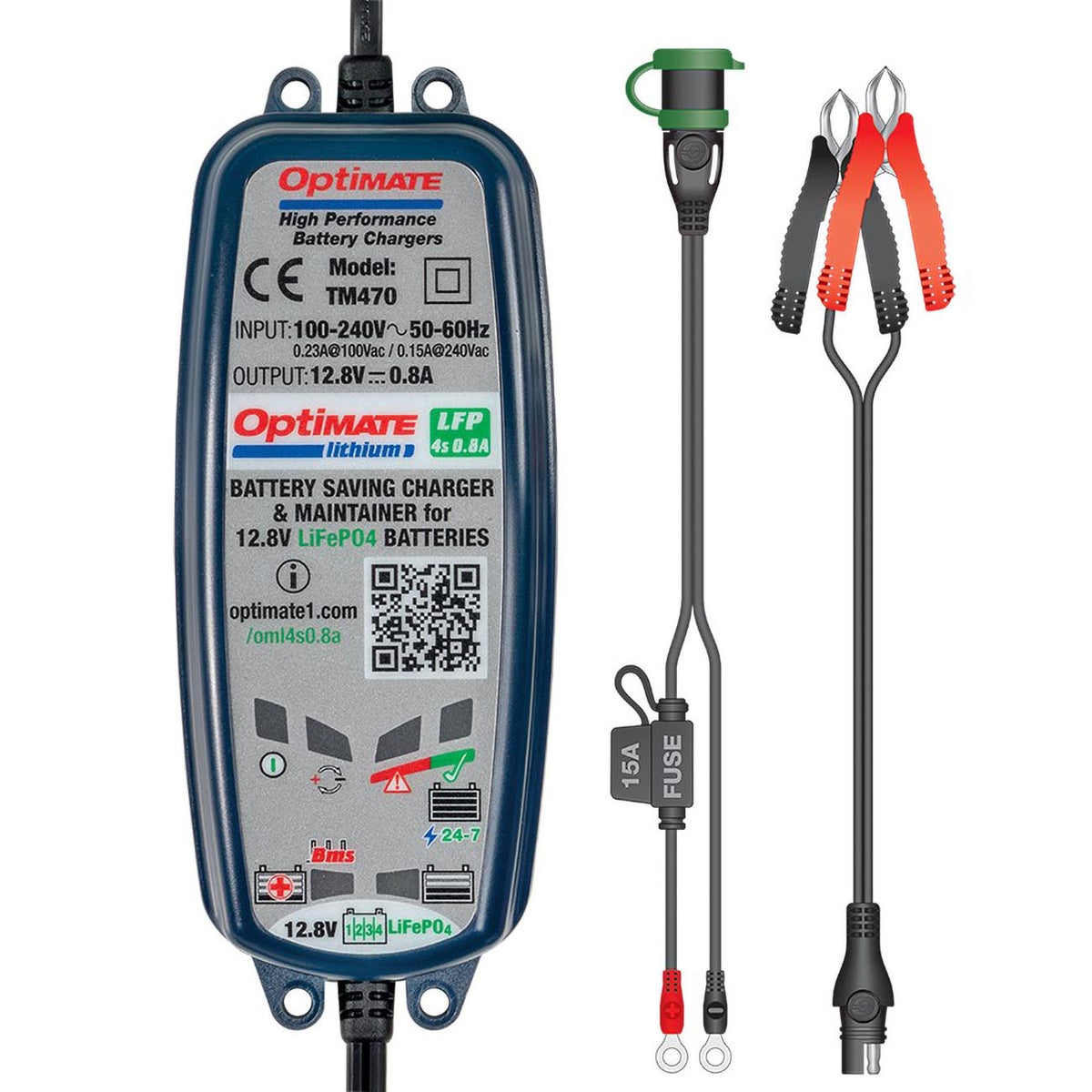 OptiMATE Lithium 4s 0.8A, TM471 8step 12.8V 0.8A battery charger & maintainer