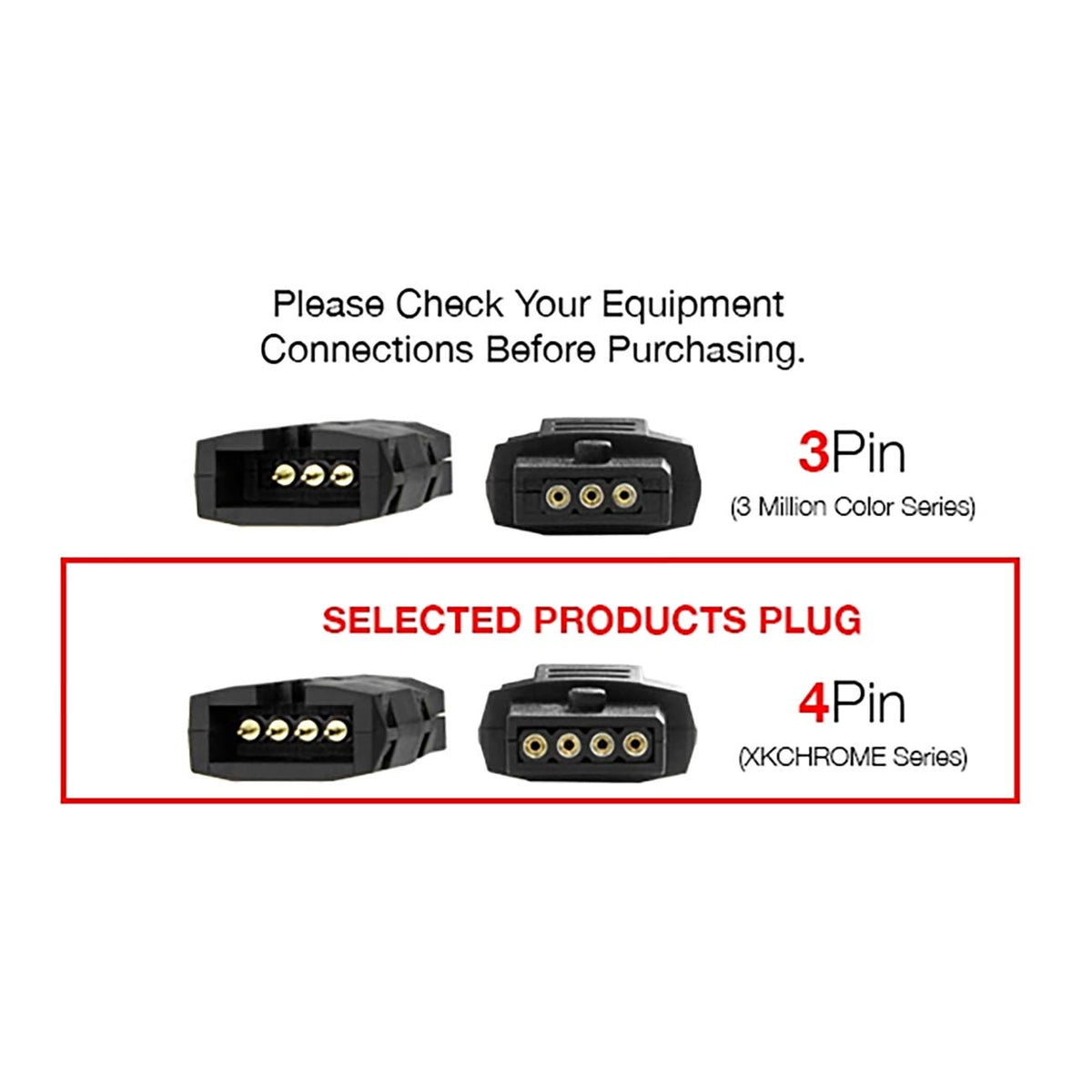 XKGLOW XK4PWIRE6 6 Inch - 4 Pin Extension Wire for XKchrome & 7 Color Series