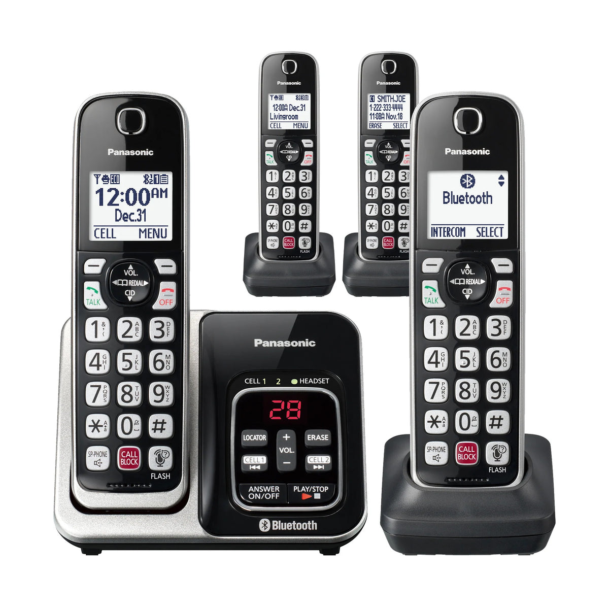 Panasonic 4 Handset Link2Cell Cordless Phone KX-TGD864S