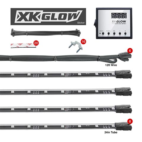 XKGlow XK041006 LED Underbody Light Kit  with 8- 24 Tubes  Multi-Color