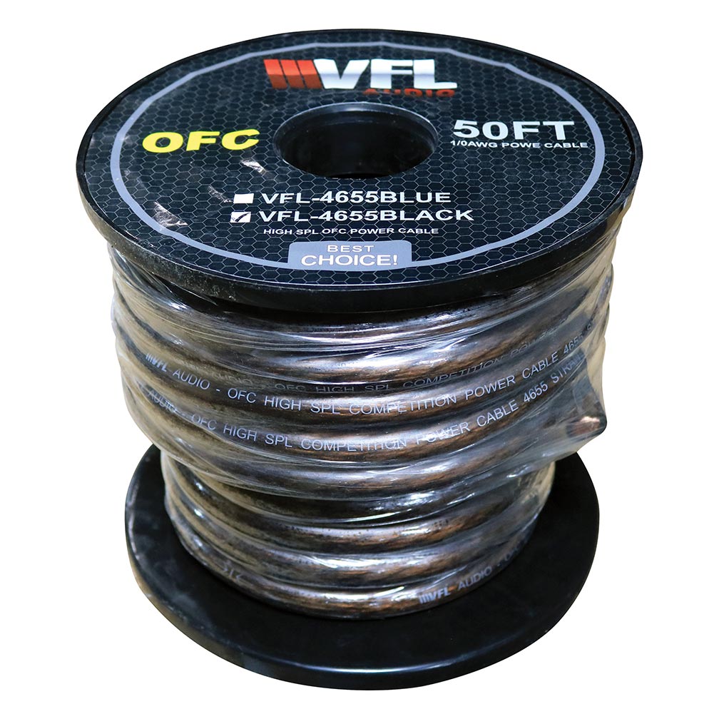 VFL VFL4655BK Power Wire OFC 0 Gauge 50 Foot  Black
