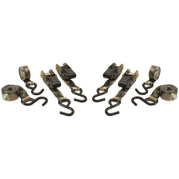 HME HMERS4PK Ratchet Tie Downs Camo (4 pack)