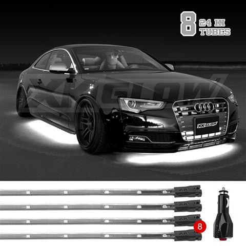 XKGlow XK041002W LED Underbody Accent Light Kit with 8  24 Tubes  White