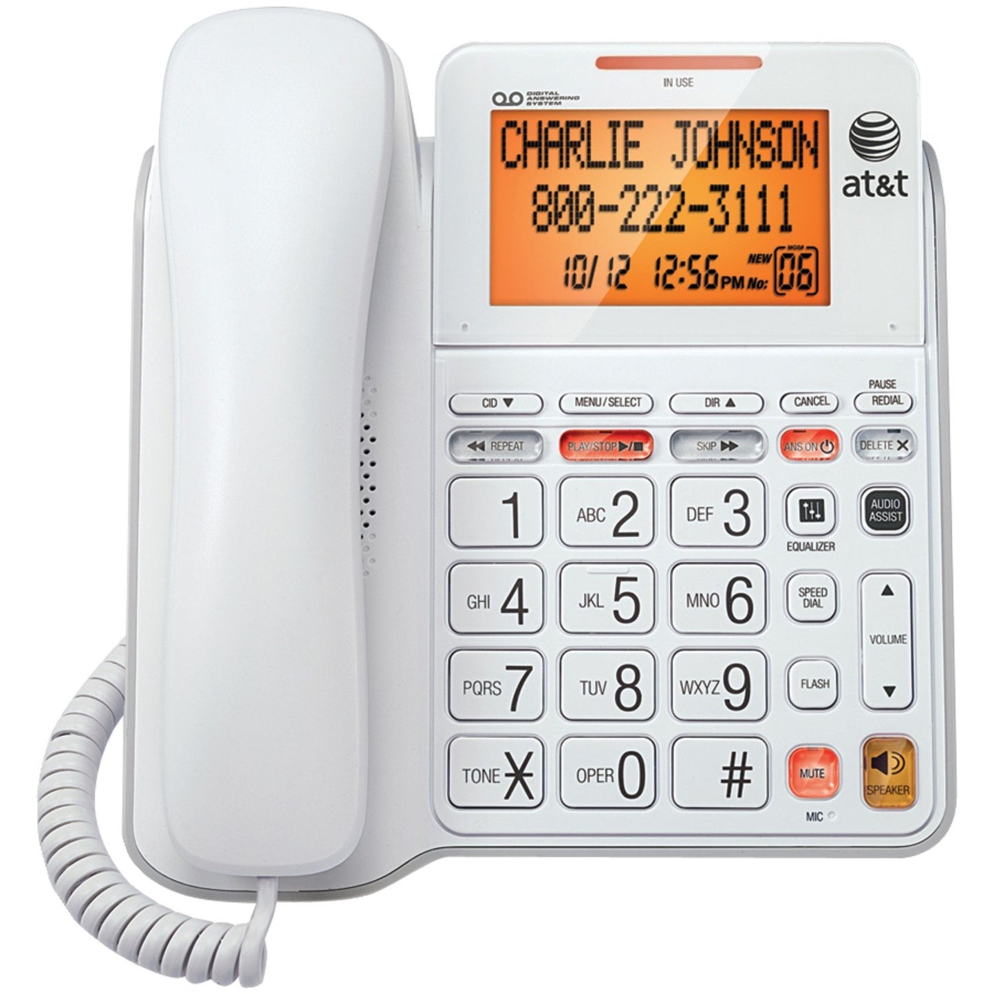 AT&T CL4940 Corded Phone w/Answering System & Large Tilt Display
