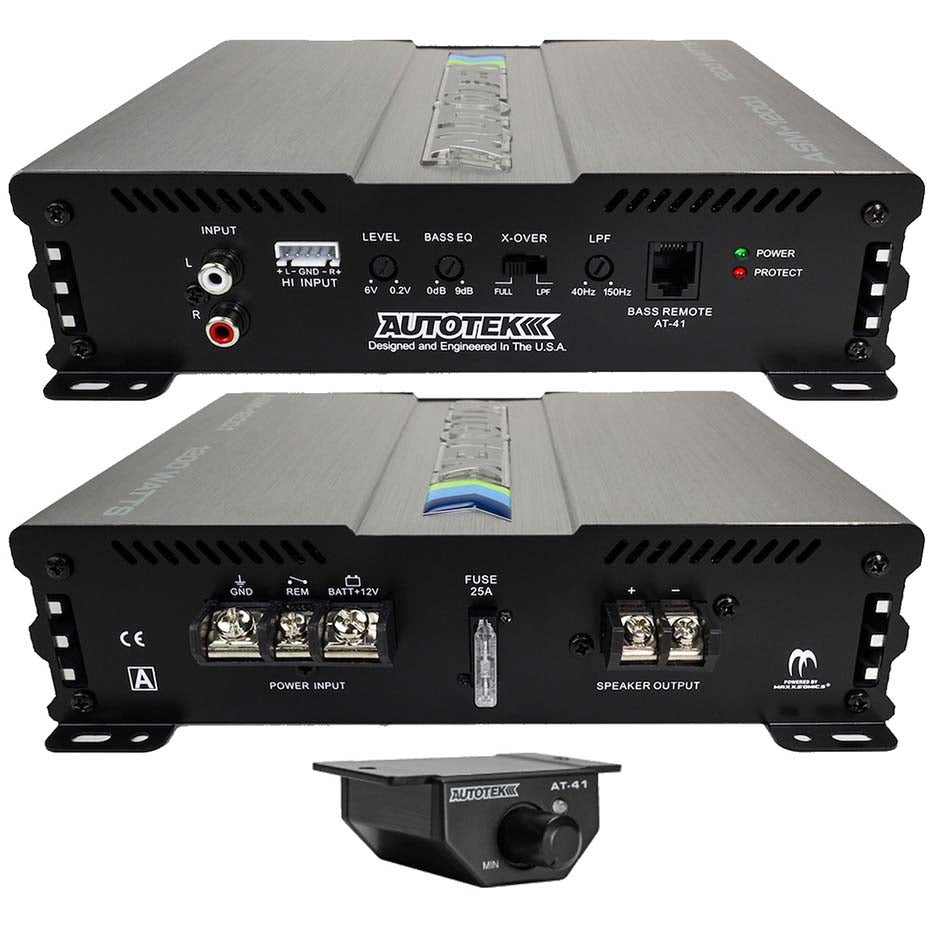 Autotek ASM12001 Mono Amp 1200 Watt 2 Ohm Stable with Bass Remote