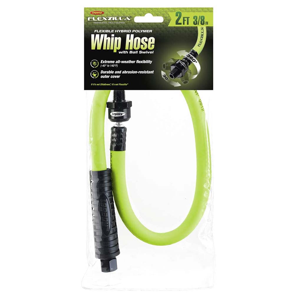 Flexzilla HFZ3802YW2B Whip Hose With Ball Swivel 3/8" X 2'
