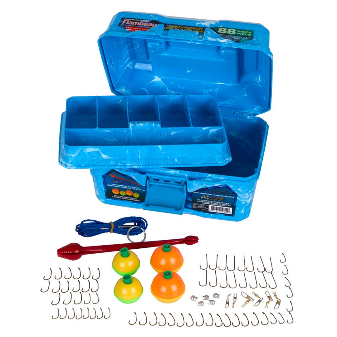 Flambeau 6380TG Big Mouth Kids Starter Tackle Box 89 Piece Kit