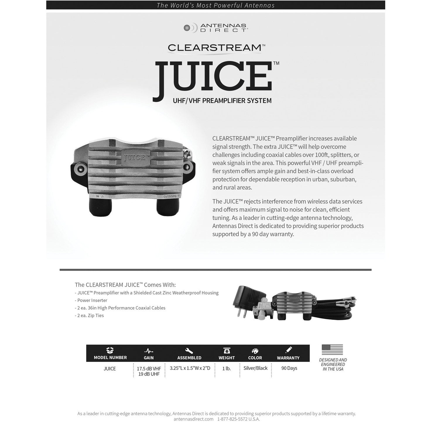 Antennas Direct JUICE ClearStream(tm) JUICE(tm) Preamp System