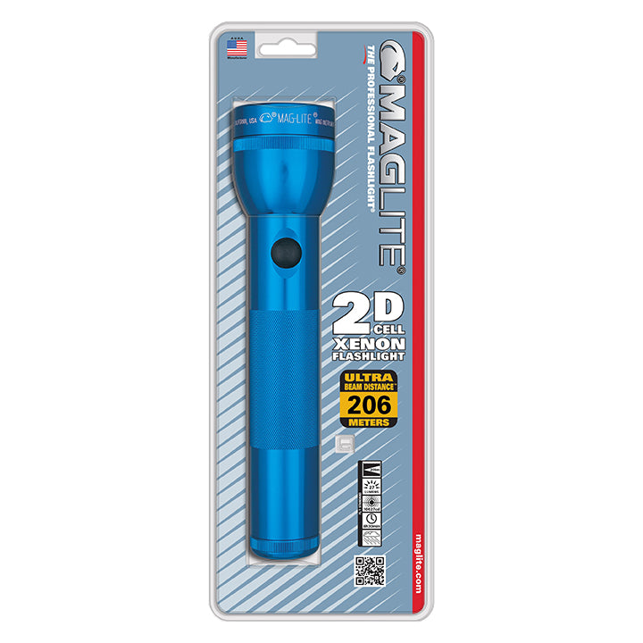 MAGLITE S2D116 2 CELL D FLASHLIGHT BLUE-BLISTER PACK
