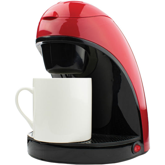 BRENTWOOD TS-112R Single-Serve Coffee Maker with Mug (Red)