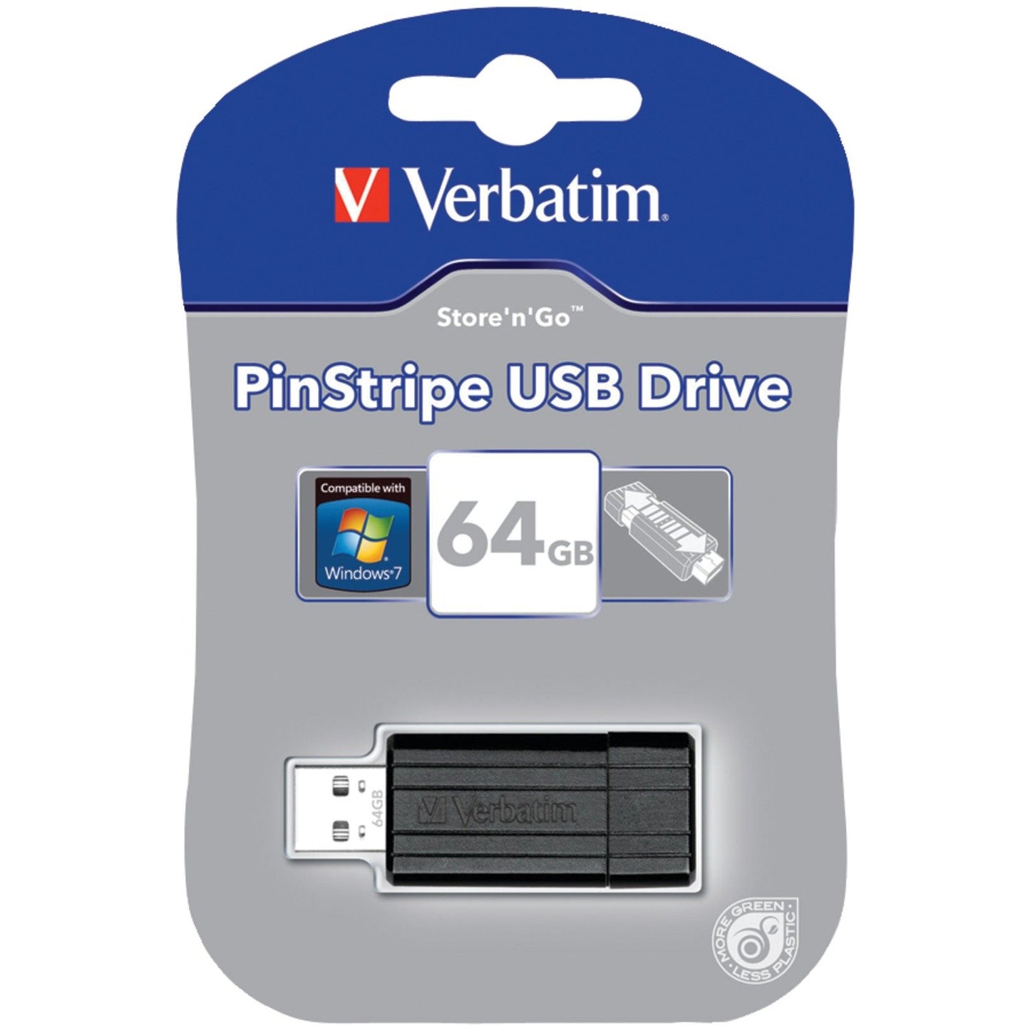 Verbatim 49065 PinStripe USB Flash Drive (64GB)