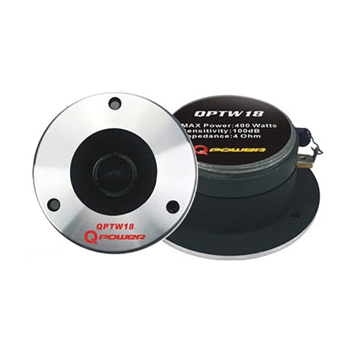 Qpower QPTW18 3-3/4" Aluminum bullet horn with 1" super tweeter 400 Watt Pair