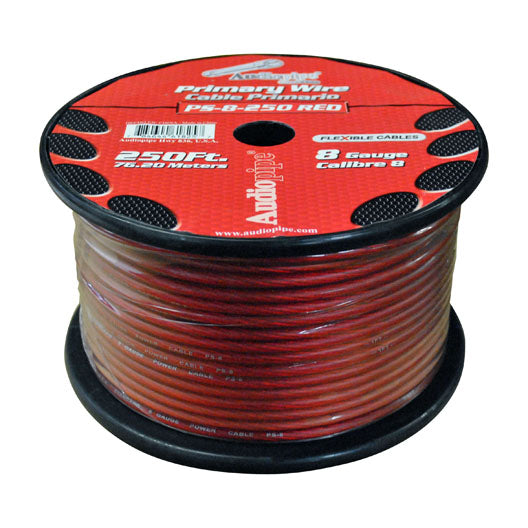 Audiopipe PS8RD 8 Gauge Flexible Power Cable Red 250 ft.