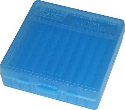 MTM P100924 Ammo Box 100 Round 9mm/380ACP (Clear Blue)