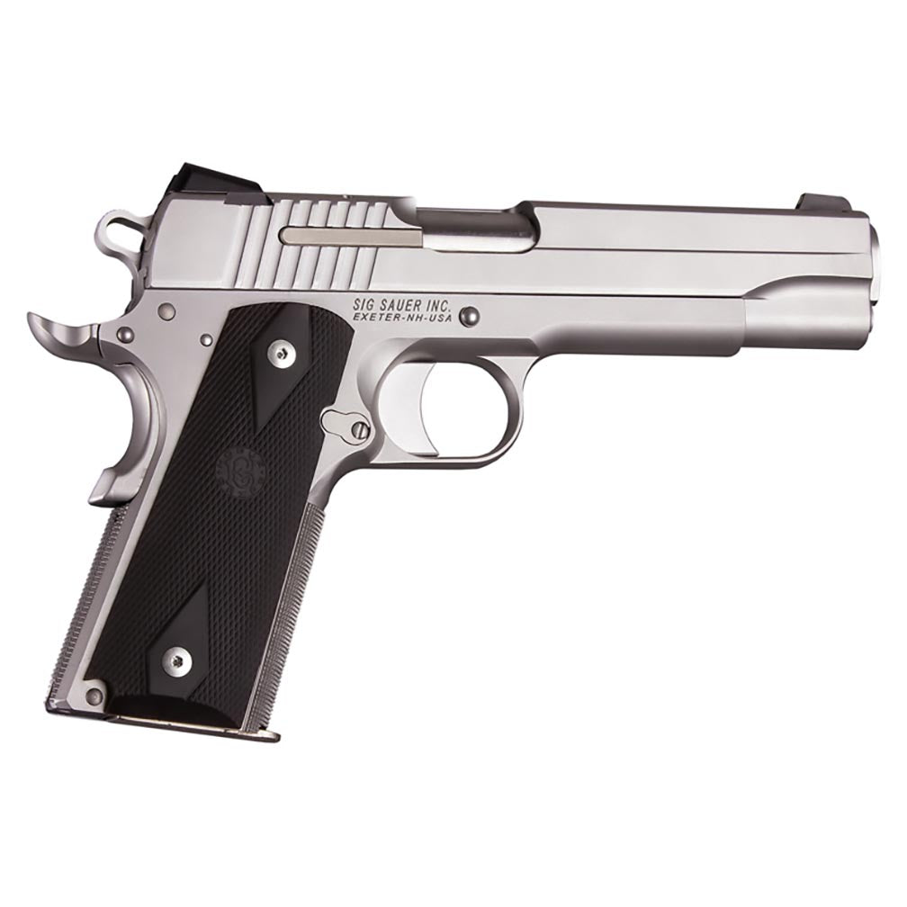 Hogue 45010 Govt Model Rubber Grip Panels Checkered W Diamonds Black