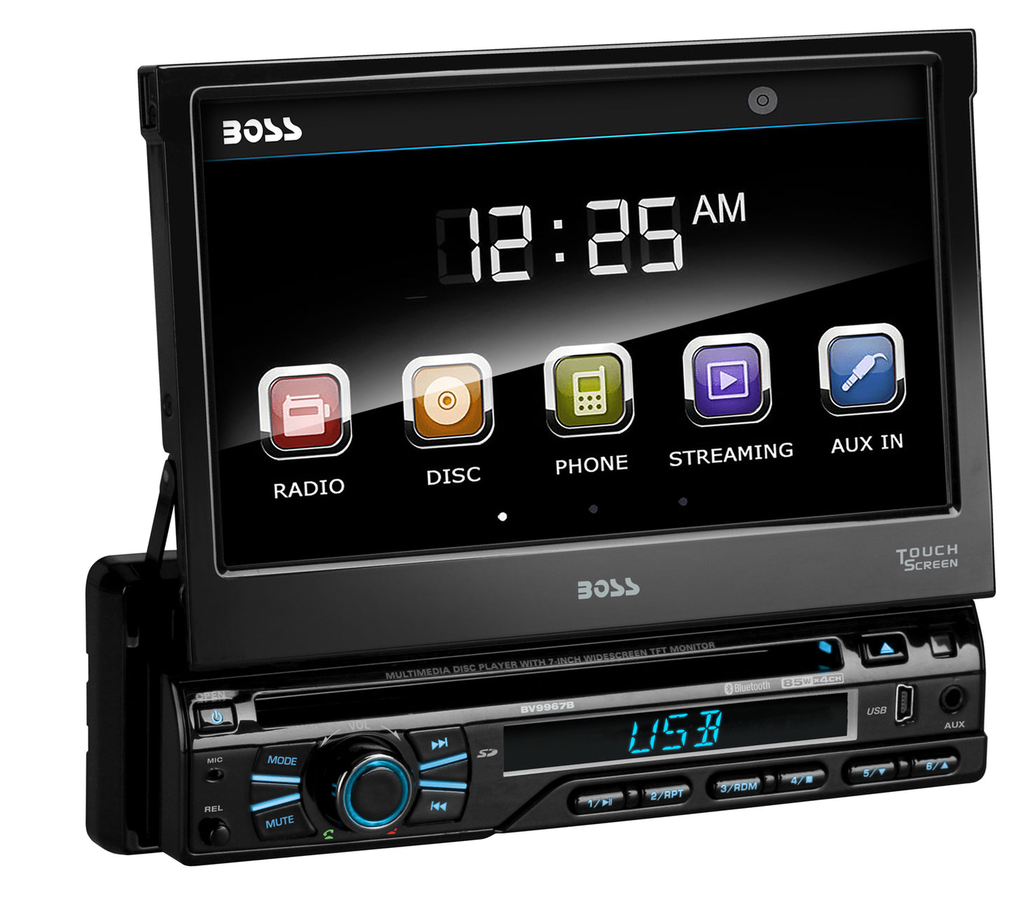 Boss Audio BV9967B DVD MP3 Bluetooth Receiver w/ 7" Touchscreen