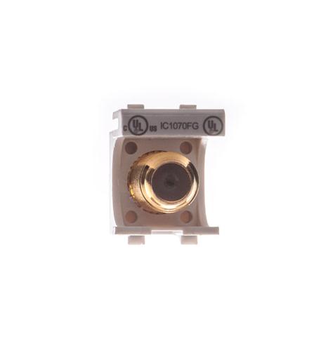 Icc IC107BGCWH Module, F-type, Gold Plated, 25 Pk White