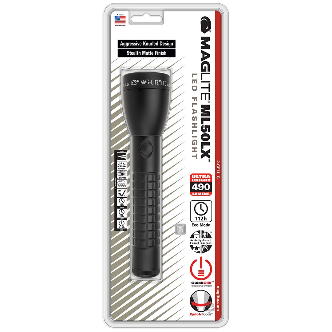 MAGLITE ML50LXS2CC6 LED 2-Cell C Flashlight, Black