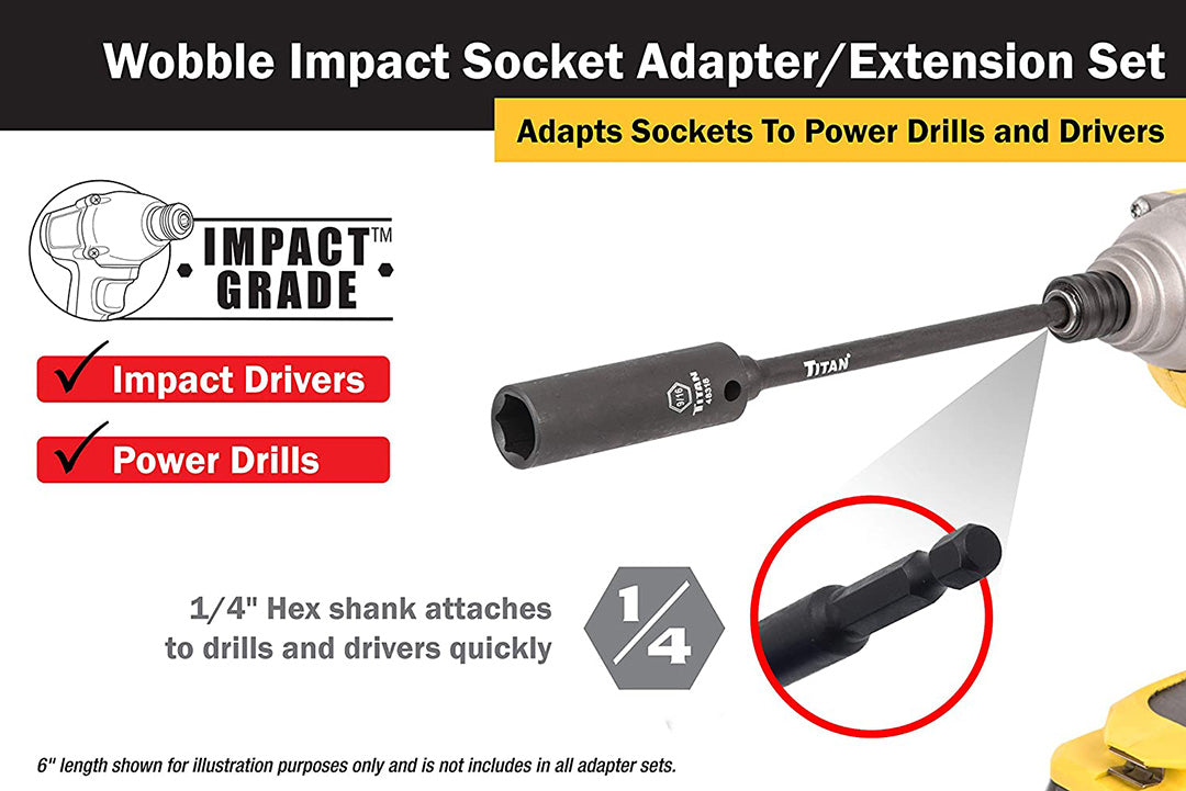 Titan 49089 Impact Wobble Socket Adapter Set 9 Piece Set