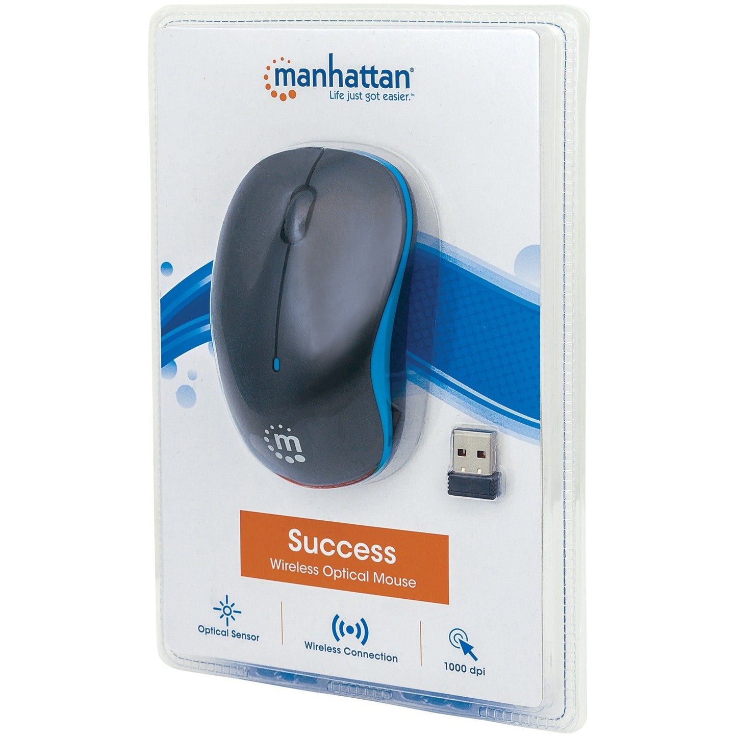 MANHATTAN 179416 Wireless Optical Mouse (Blue/Black)