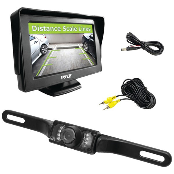 Pyle PLCM46 4.3" Monitor & Backup Adjust Camera w/ Distance Lines & Park Assist