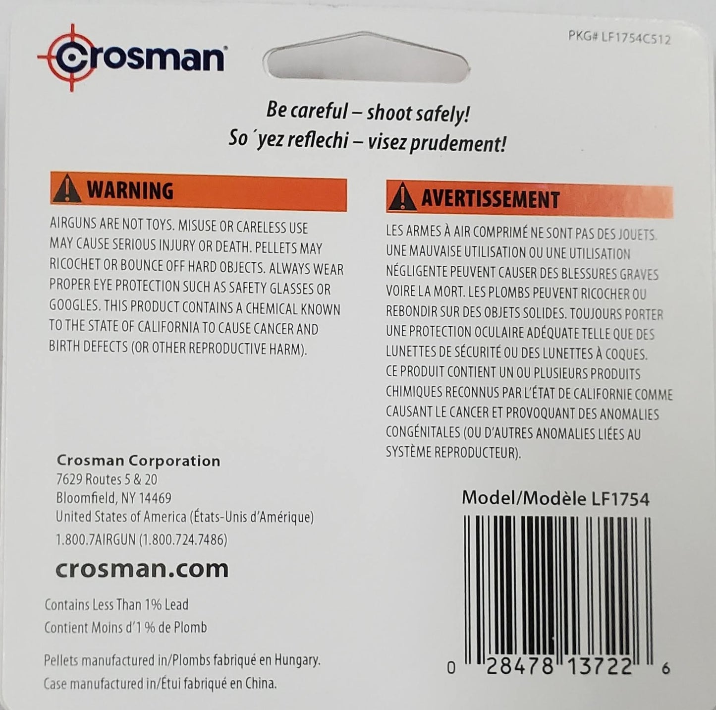 Crosman LF1754 Powershot Fast Flight Penetrator .177 Caliber 5.4 Grain 150 Count