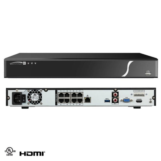 Speco N8NXP8TB 8 Ch Nvr With Poe, 200mbps, 4k , 8tb