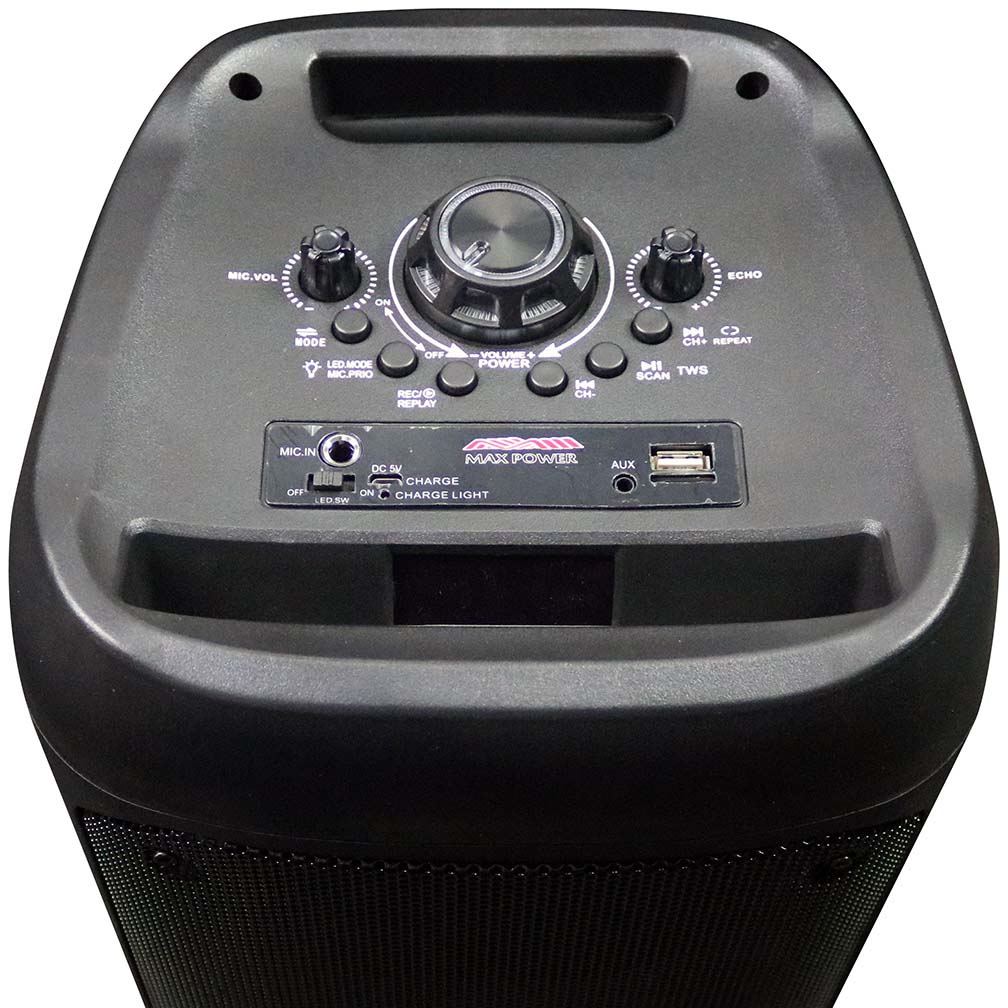 Maxpower CH815 Bluetooth Speaker - 6500 Watts 8" X 2 Woofers Led Lights