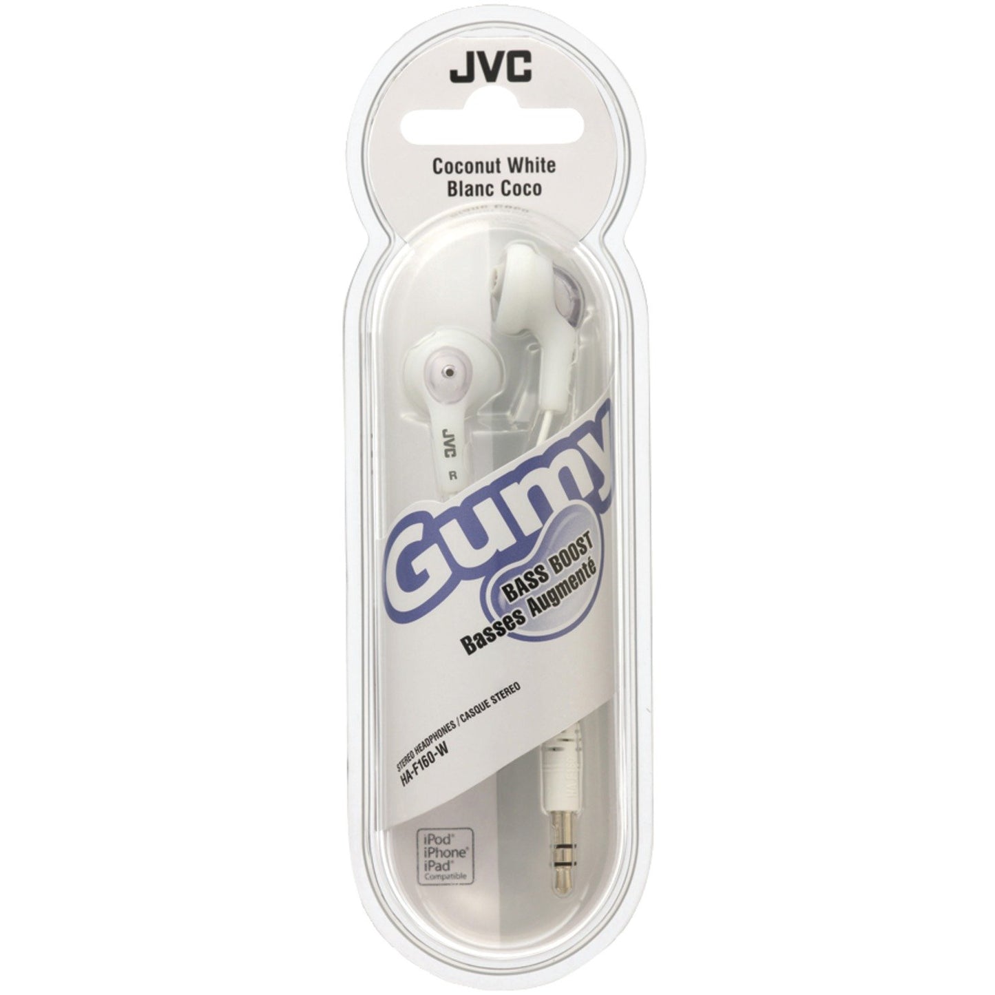 JVC HAF160W Gumy Earbuds (White)