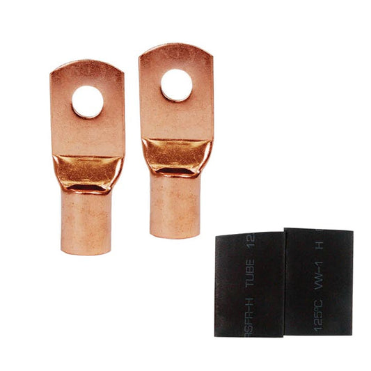 NIPPON ISPTRC08 Copper Ring Terminal 0ga. #1/4 Black (pair)