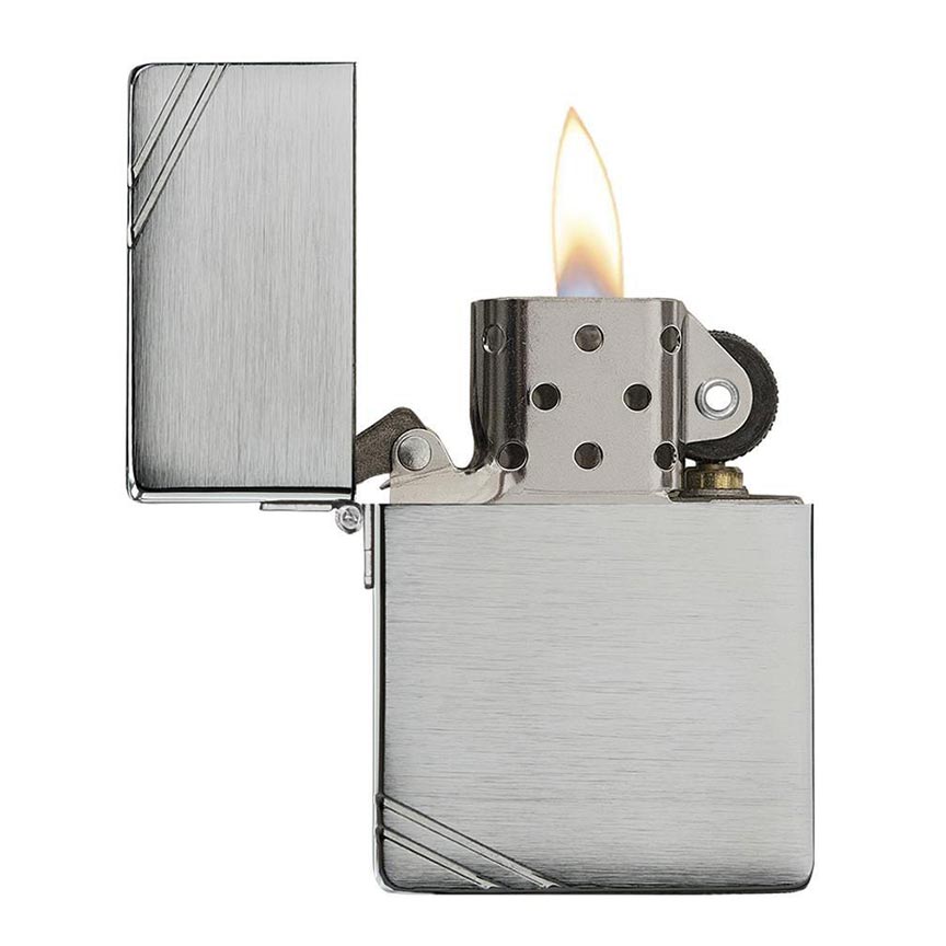 Zippo 1935Z *1935* Windproof Lighter 1935 Replica w/Slashes,Brushed Chrome