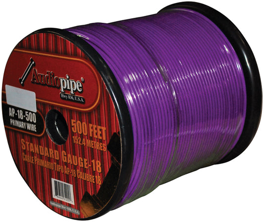 Audiopipe AP18500PL 500' Foot 18 Gauge Purple Primary Wire