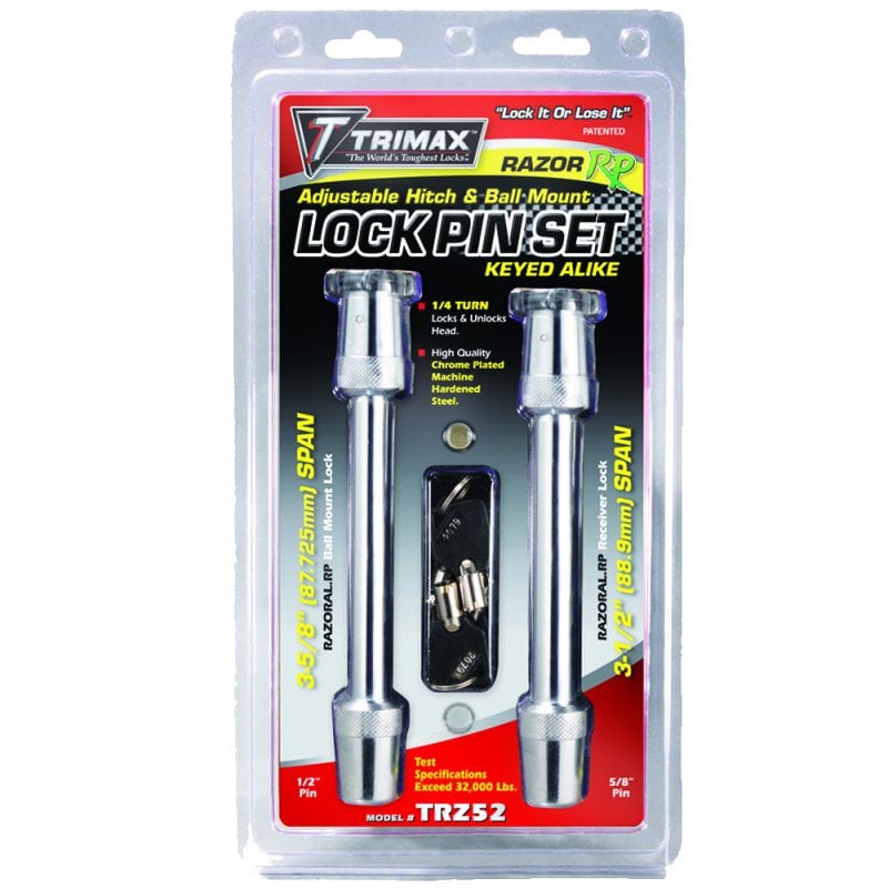 Trimax TRZ52 Razor Adjustable Hitch Receiver Lock Set