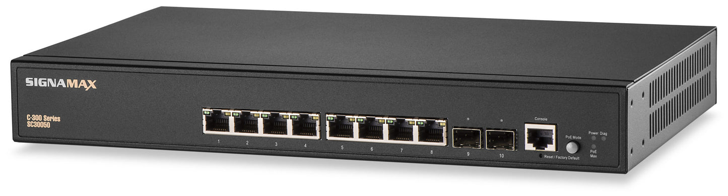 Signamax Connectivity SC30050 8 Port Gigabit PoE+ Managed Switch