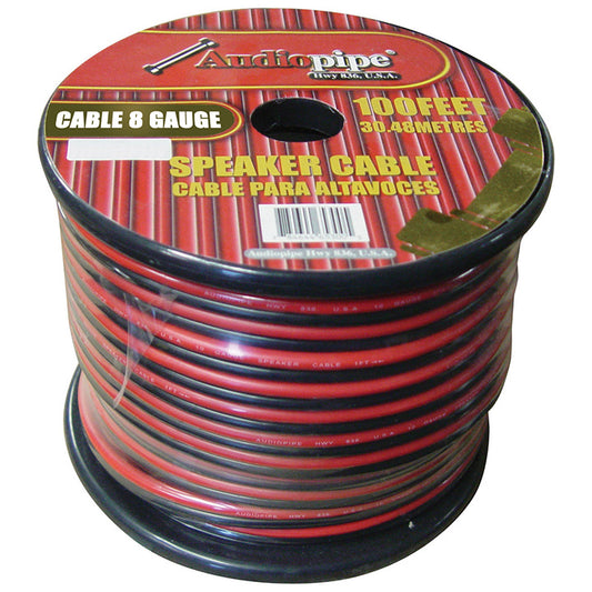 Audiopipe CABLE8100BLK 8 Gauge Speaker Wire 100' Red/Black
