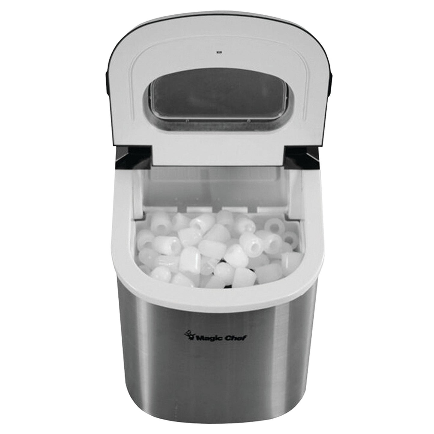 Magic Chef MCIM22ST 27-Pound-Capacity Portable Ice Maker (Stainless w/Black Top)