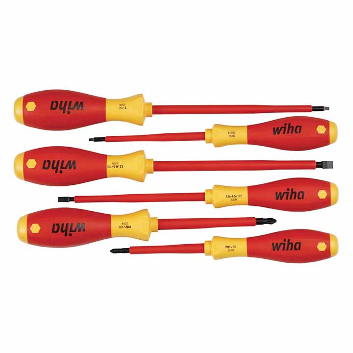 Wiha 35890 Insulated SoftFinish Screwdriver Set (6 Piece Set)