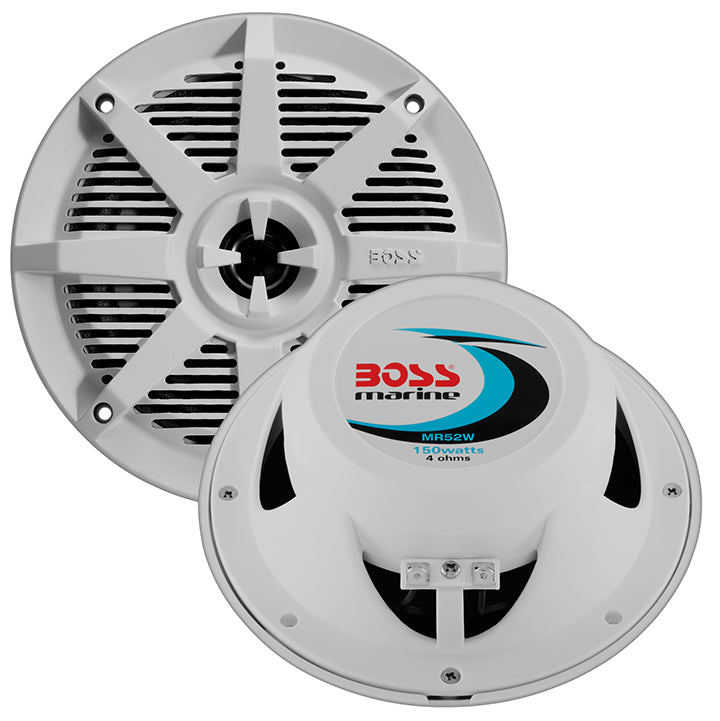 Boss MR52W 5.25" 2-Way Coaxial Marine Speaker 150W White Pair